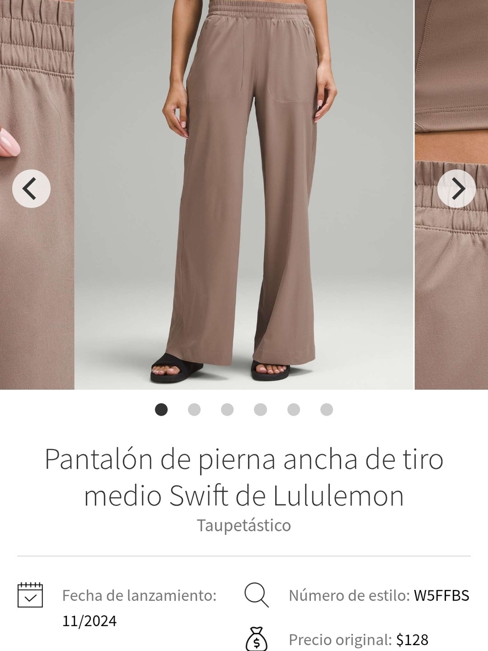 lululemon athletica Swift Wide-Leg Mid-Rise Pants - Taupe